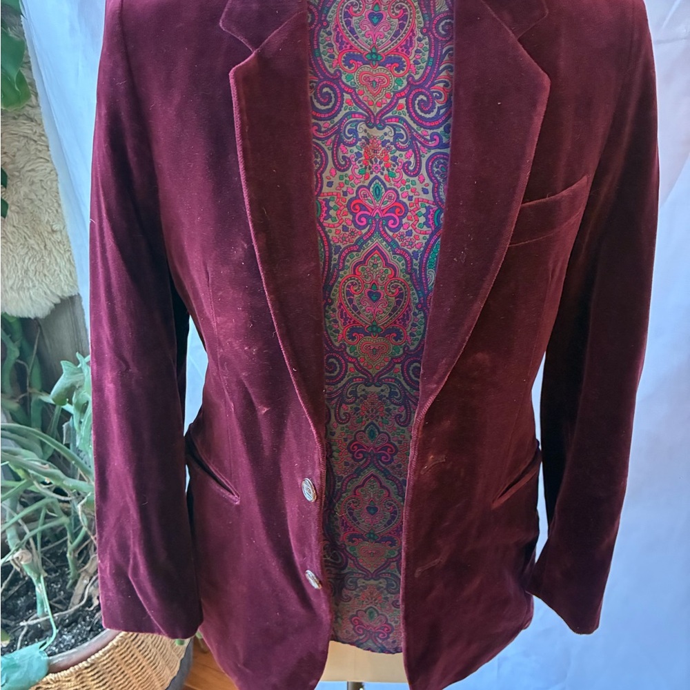 Burgundy Velvet Blazer
